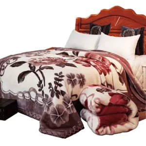 Blanket Double Thick Double Warm Coral Single Bed Blanket Floral Sustainable Rectangular for Winter Woven 100% Polyesterdde