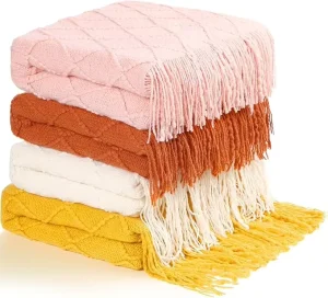 Blanket Modern Knit Throw Blankets Solid Color Custom Warm Soft Knitted Throw Blankets for Bedding Home Decor