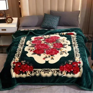 Blanket Rachel Blanket Polyester Plants Flowers European Style Double Layer Thickened Four Season Blanket Soft Warm