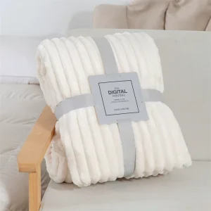 Blankets Flannel Blanket Super Soft Cozy White Bed Blankets for Winter