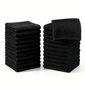 Bleach Resistant Quick Dry Woven Salon Towel 100% Cotton Vat Dyed for Beauty Hairdressing Gym Spa Use Brown Black White Colors
