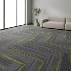 Block Carpet Tiles Flooring Modern Modular Rectangle Interlocking Gray Geometric Washable Home Commercial Use