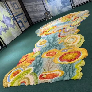 Blossom Luxury Handmade Wool Blended Non Slip Stain Resistant Eco Friendly Custom Design Carpet for Living Room Kids Teen Rooms