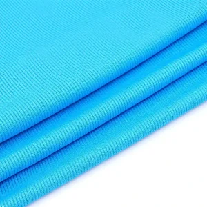 Blue 100% Polyester Fabric Knitted Textile for Garment Home Use