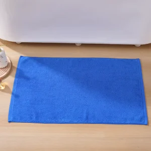 Blue Classic Luxury Bath Mat Floor Towel Set Absorbent Cotton Hotel Spa Shower Bathtub Mats [Not a Bathroom Rug]