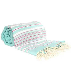 Blue Cotton Large sized Turkish Fringed Beach Towel Beach Blanket Bath Towel Quick drying and Lightweight BSCI OEKO TEX