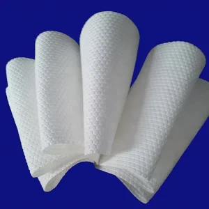 Blue Industrial Wipes Oil Absorbent Embossed Woodpulp Spunlace Non Woven Fabric Cleaning Cloth Roll