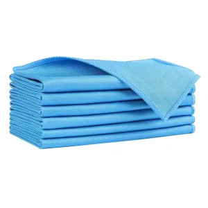 Blue Microfiber Cleaning Glass Towel 40*40cm Plain Square Towel Streak Free Eco Friendly Kitchen Household Cleaning Cloths