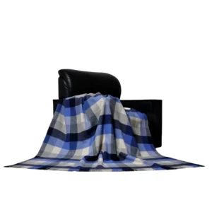 Blue Phoenix Grid Woven 100% Wool Customizable Soft Winter Blanket
