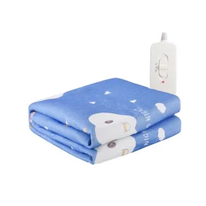 Blue Smile Face Pattern 420G 120X170CM Electric Blanket 2 Heating Settings 220V EU Plug 1.8m Cable Bed Warmer Without Timer