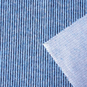 Blue Textured Striped Knit Fabric for Fashion Garments
