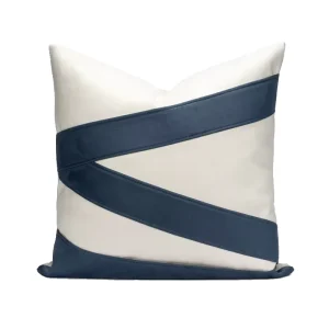 Blue and White Splicing Simple Home Decoration Pillow Cushion Used in the Living Room Bedroom of the Home Model Room