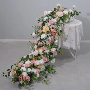 Blueway Silk High Quality Modern Flower Runner Wedding Decoration Party Supplies Favors Artificial Floral Arrangements Decor