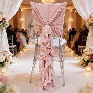 Blush Chiffon Chair Cover Chiffon Chair Sash for Wedding