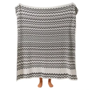 Bohemia Wavy Shape 100% Cotton Knitted Throw Blanket for Couch