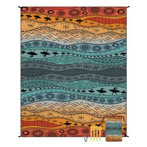 Bohemian Beach Mat Non Slip Moisture Proof Microfiber Outdoor Cushion Picnic Blanket Custom Tent and Camping Ground Mat