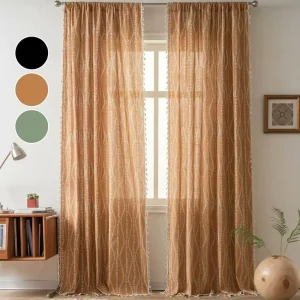 Bohemian Embroidered Curtains for Room Windows Tassel Curtains & Drapes Designs Window Home Curtain Factory Outlet