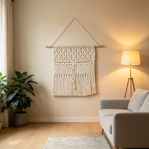 Bohemian Handmade Woven Storage Mesh Bag Wall Hanging Tapestry Room Decoration