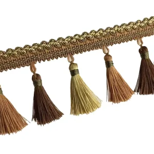 Bohemian Style Long Polyester Fringe Curtain with Bead Tassels Decorative Home Textile Accessories