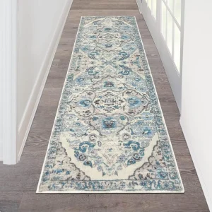 Bohemian Style Polyester Runner Rug Non Slip Backing Stain Resistant Washable Square Shape Custom Modern Design Custom Sizes