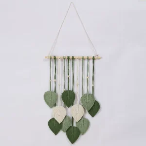 Bohemian Style Tapestry Creative Hand Woven Cotton Rope Leaf Wall Hanging Home Decorative Wall Decoration