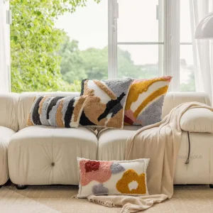 Bohemian Tufted Square Solid Geometric Eco-Friendly Polyester Cotton Customizable Zipper Closure Pillow Case Soft Home