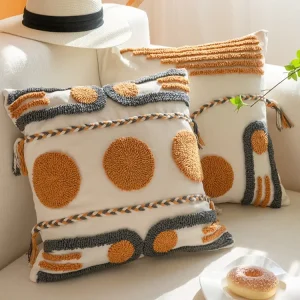 Bohemian Tufted Throw Pillow Minimalist Nordic Style for Bay Window Decoration and Reading Bed Rest Indian Cushion Cover
