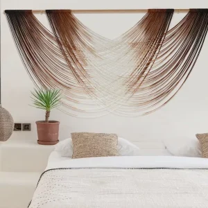 Bohemian Yarn Dip Dye Decorative Tapestry Macrame Wall Hanging Decor Art Wall Hangings for Living Room Bedroom