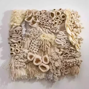 Boho 3D Textured Abstract Coral Reef Woven Tapestry Wabi sabi Art Macrame Wall Hanging Design Art Decor Home Luxury Wall Decor