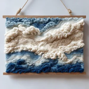 Boho Aesthetic Ocean New Home Gift Custom Woven Macrame Wall Hanging Tapestry Design Art Home Wall Decor for Living Room Luxury