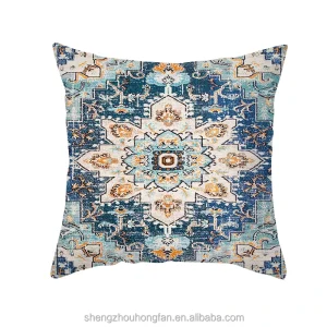Boho Carpet Pattern Throw Pillows Case Ethnic Design Retro Outdoor Decorative Square Linen Farmhouse Decor for Home Sofa Couch