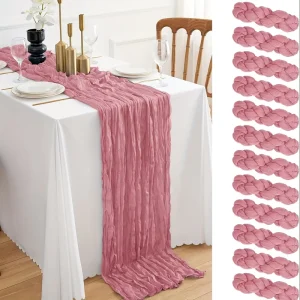Boho Cheesecloth Table Reception Runner Western Shabby Chic Macrame for Wedding Ceremony Free Spirit Gypsy Available