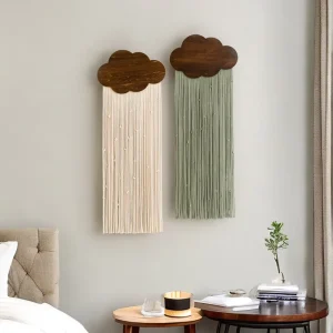 Boho Chic Macrame Woven Tassel Yarn Wall Art Hanging Tapestry Dream Catcher Home Decor for Bedroom Living Room