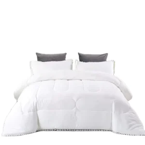 Boho Comforter Bedding Sets 3 Pieces Boho Pom Pom Soft Washed Microfiber Comforter Set