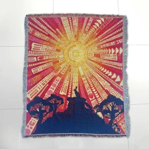 Boho Custom Cotton Woven Blanket Jacquard Tapestry Picnic Throw Blanket RUGS