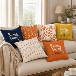 Boho Farmhouse Cushion Cover Soft Polyester Geometric Floral Pattern Throw Pillow Case Decorative Shell for Couch