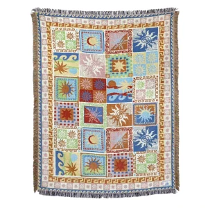 Boho Festival Tassel Throw Blankets Thick Cotton for Outdoor and Home Use Woven Vintage Pattern Home Textiles