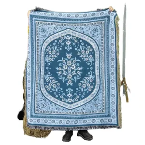 Boho Floral Jacquard Woven Throw Geometric Pattern Wall Decor with Joyous Marine Dot Polyester Cotton Four Seasons