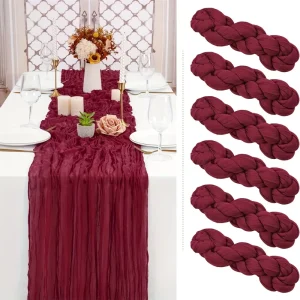 Boho Gauze Cheesecloth Table Runner for Wedding Banquets Dining Table Home Decoration