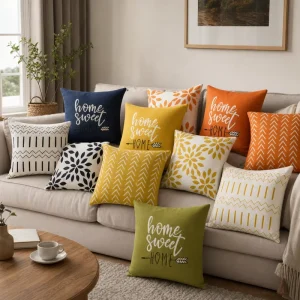 Boho Geometric Throw Pillow Cover Soft Polyester Floral Leaf Print Decorative Cushion Case Pillowcase for Living Room