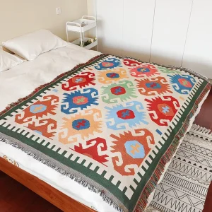 Boho Geometry Woven Blanket Tapestry Home Decor Outdoor Picnic Sofa Cover Blankets with Tassel