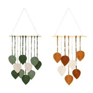 Boho Macrame Cotton Wall Hanging Handmade Leaf Tapestry Bohemian Home Decor Wedding Favor Housewarming Gift Bedroom Living Room