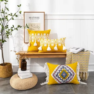 Boho Nordic Tufted Pillow Cover Cotton Handmade Throw Pillow Cover Macrame Cushion Cover Home Decor
