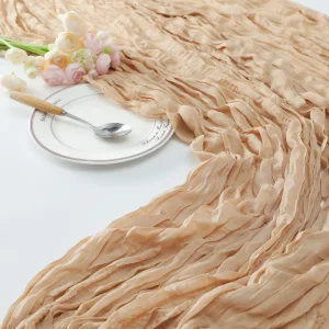 Boho Table Runner Cheesecloth Gauze Rustic for Wedding Reception Birthday Party Cafe Table Decoration