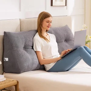 Bolster Bed Rest Reading Head Wedge Pillow with Removable Cover for Bed Dorm Sofa Roll Headboard Pillows with Back Support