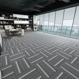 Boutique Hotel Lobby Modern Moquette 50x50cm Geometric Pattern Nylon Modular Floor System Office Carpet Tiles for Golf Home Use