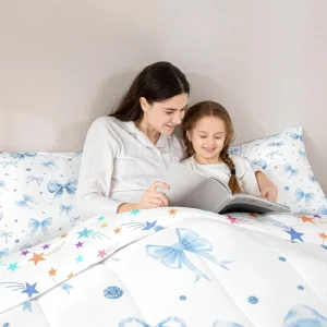 Bow knot Comfortable Feather down Quilted Comforters Plump Quilt Sets Digital Printing Customizable Children Like Bedding