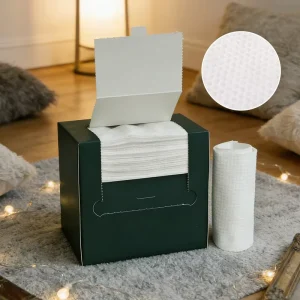 Box Disposable Cotton Nonwoven Square Face Towels XL Soft Hypoallergenic Eco Friendly Multipurpose 50 Pcs