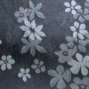 Boys Oriental Floral Orchid Printed Woven Jacquard Polyester Cotton Denim Soft Breathable Eco Fabric Children