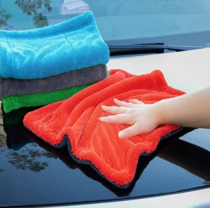 Boyuda New Microfiber Plush Twisted Woven Plain Car Use Wash Towel Quick Drying Knitted Loop 1200gsm Durable Strong Absorbent